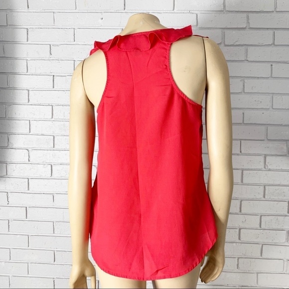 Mossimo Women's Top Red Sleeveless Ruffle Top - Picture 8 of 16